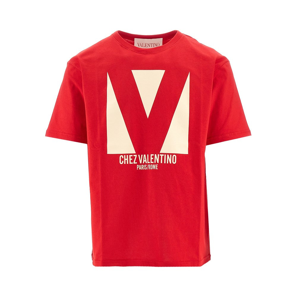 T-shirt con stampa 'Chez Valentino'