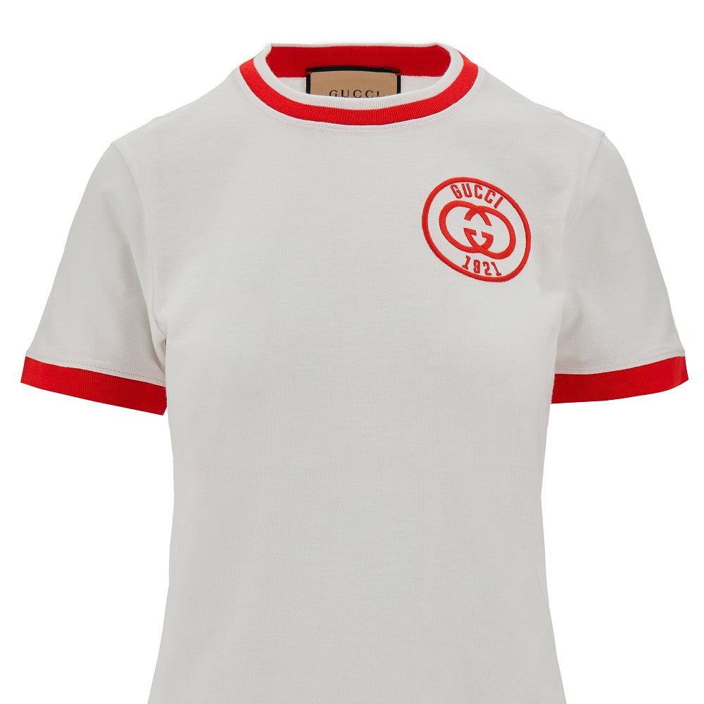 T-shirt con ricamo 'Incrocio GG Gucci 1921'