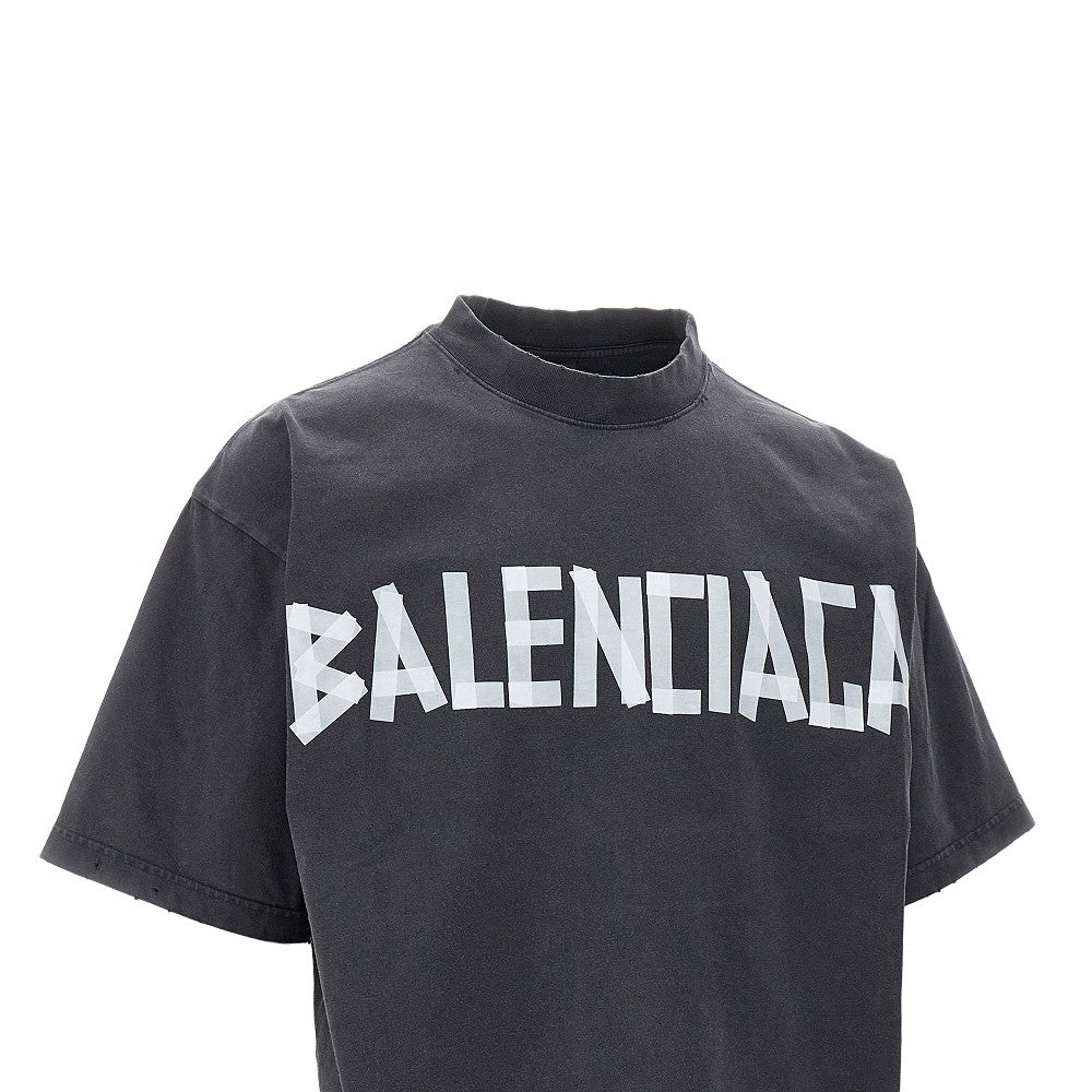'Tape Type' distressed T-shirt