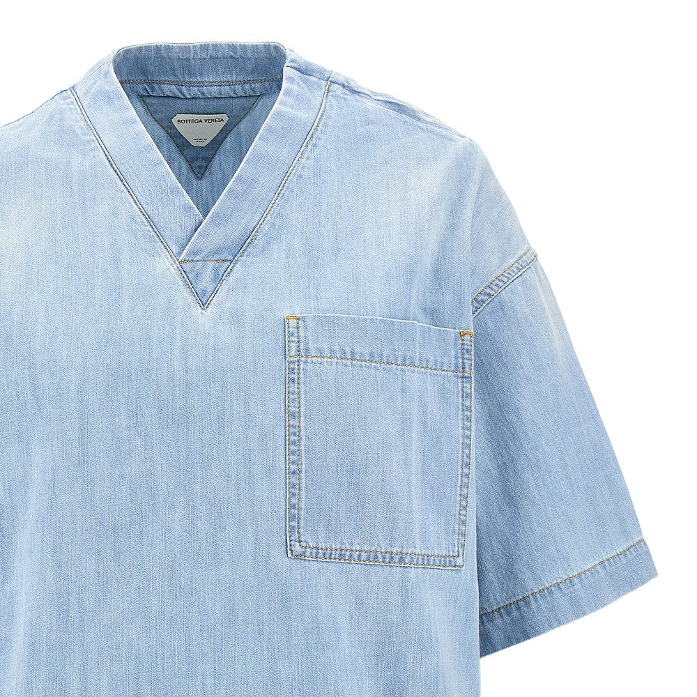 T-shirt in denim Light Bleached