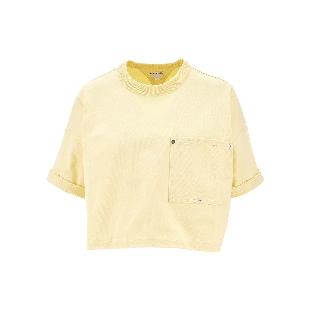 T-shirt in jersey giapponese con ricamo logo