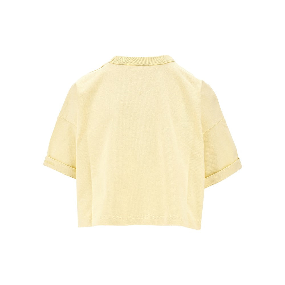 T-shirt in jersey giapponese con ricamo logo