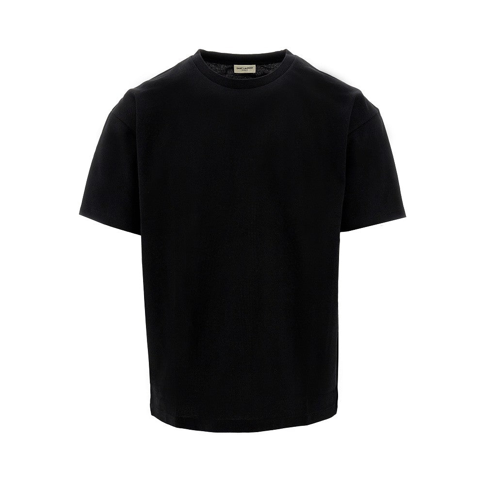 T-shirt in piquet con ricamo YSL