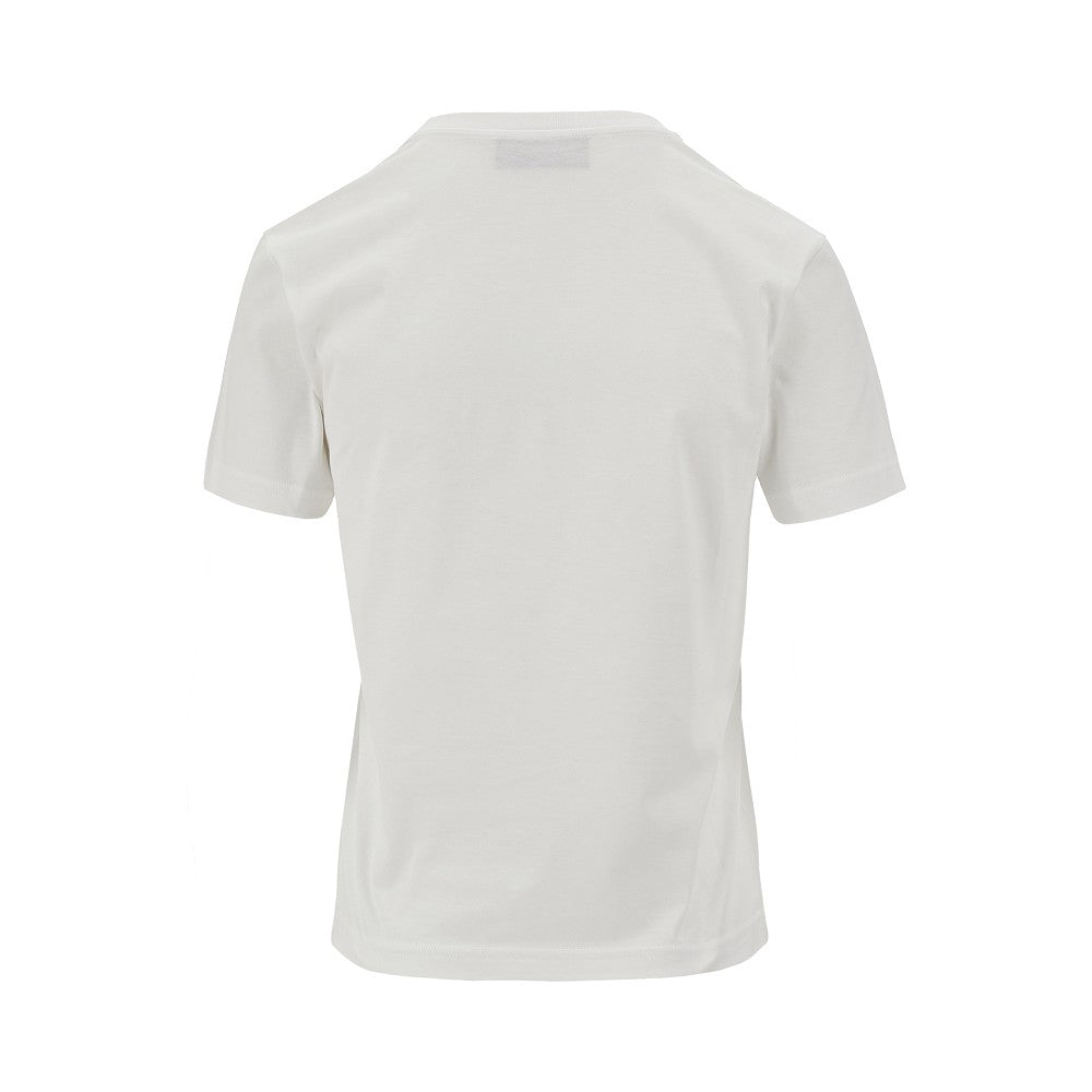 T-shirt con logo in strass