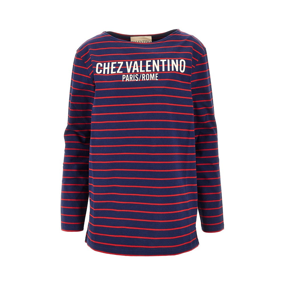 T-shirt 'Chez Valentino' a righe
