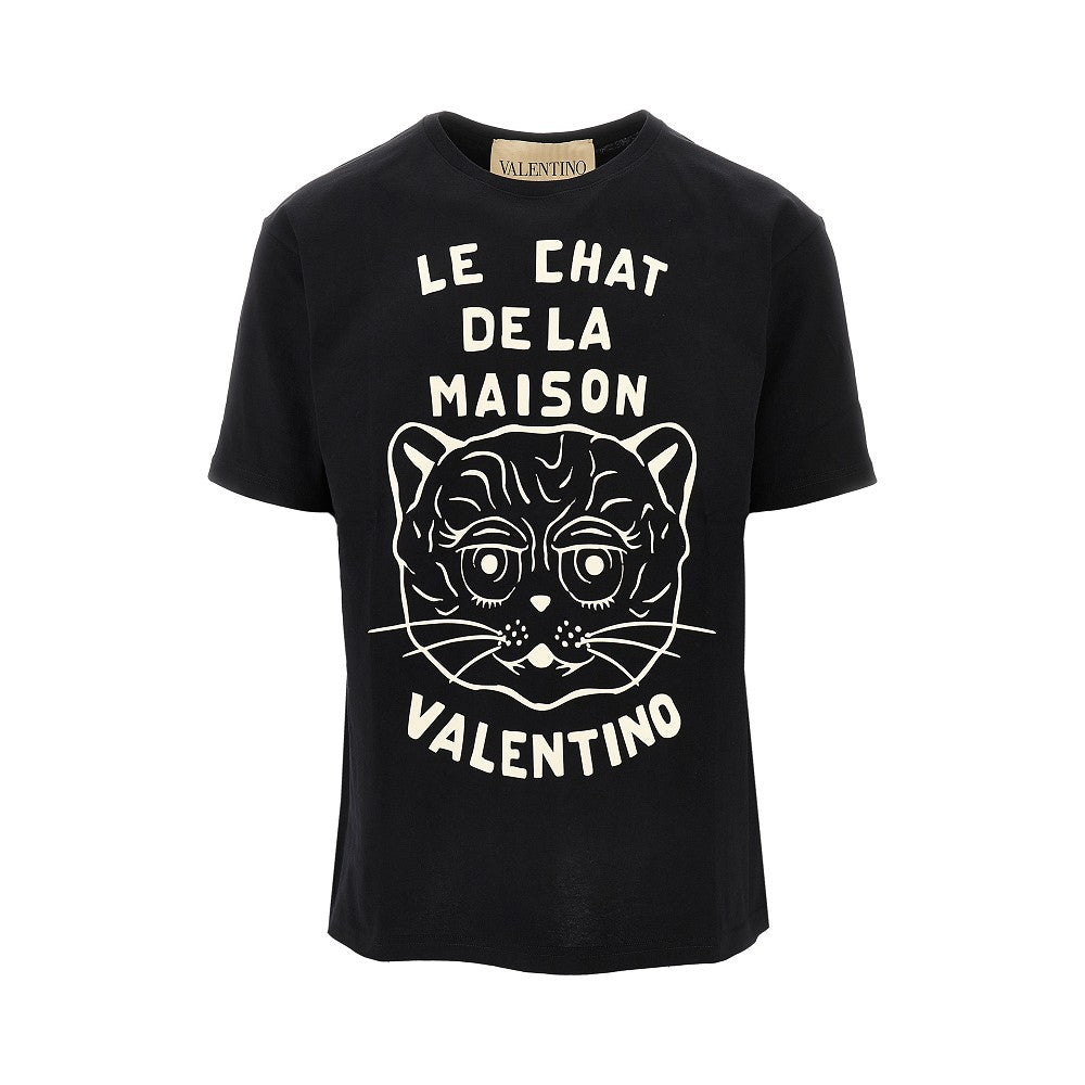 'Le Chat De La Maison' print T-shirt