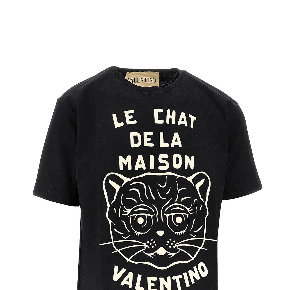 'Le Chat De La Maison' print T-shirt