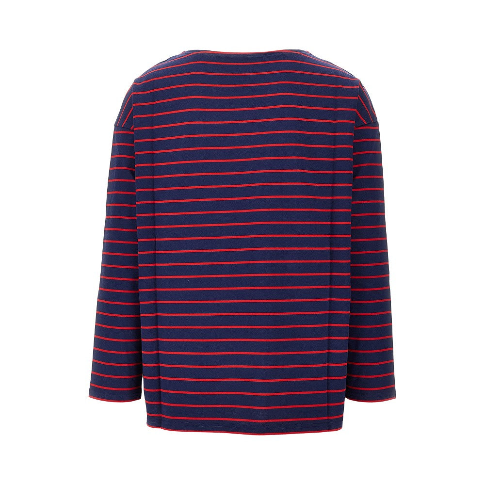 'Chez Valentino' print striped T-shirt