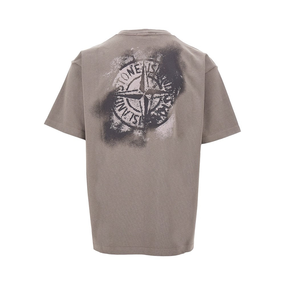 T-shirt con stampa logo effetto spray