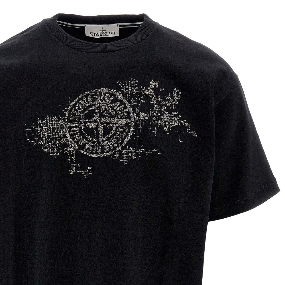 T-shirt con logo ricamato