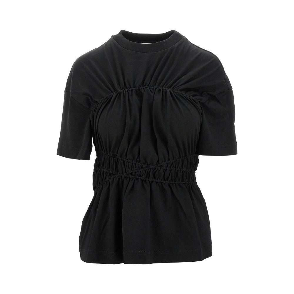 T-shirt in cotone con arricciature