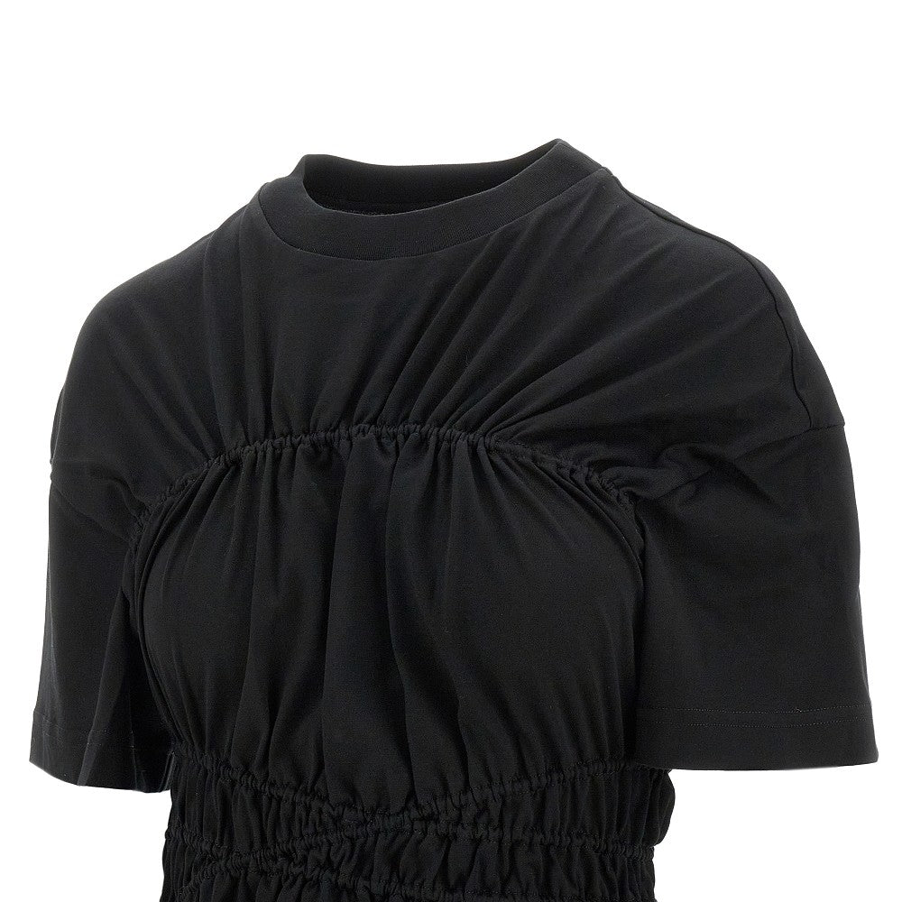 T-shirt in cotone con arricciature