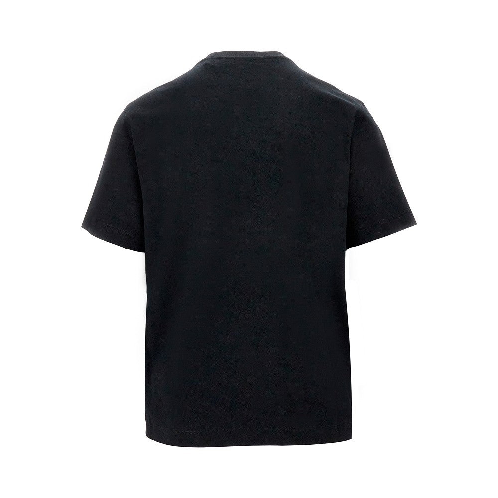 T-shirt con stampa logo floccata