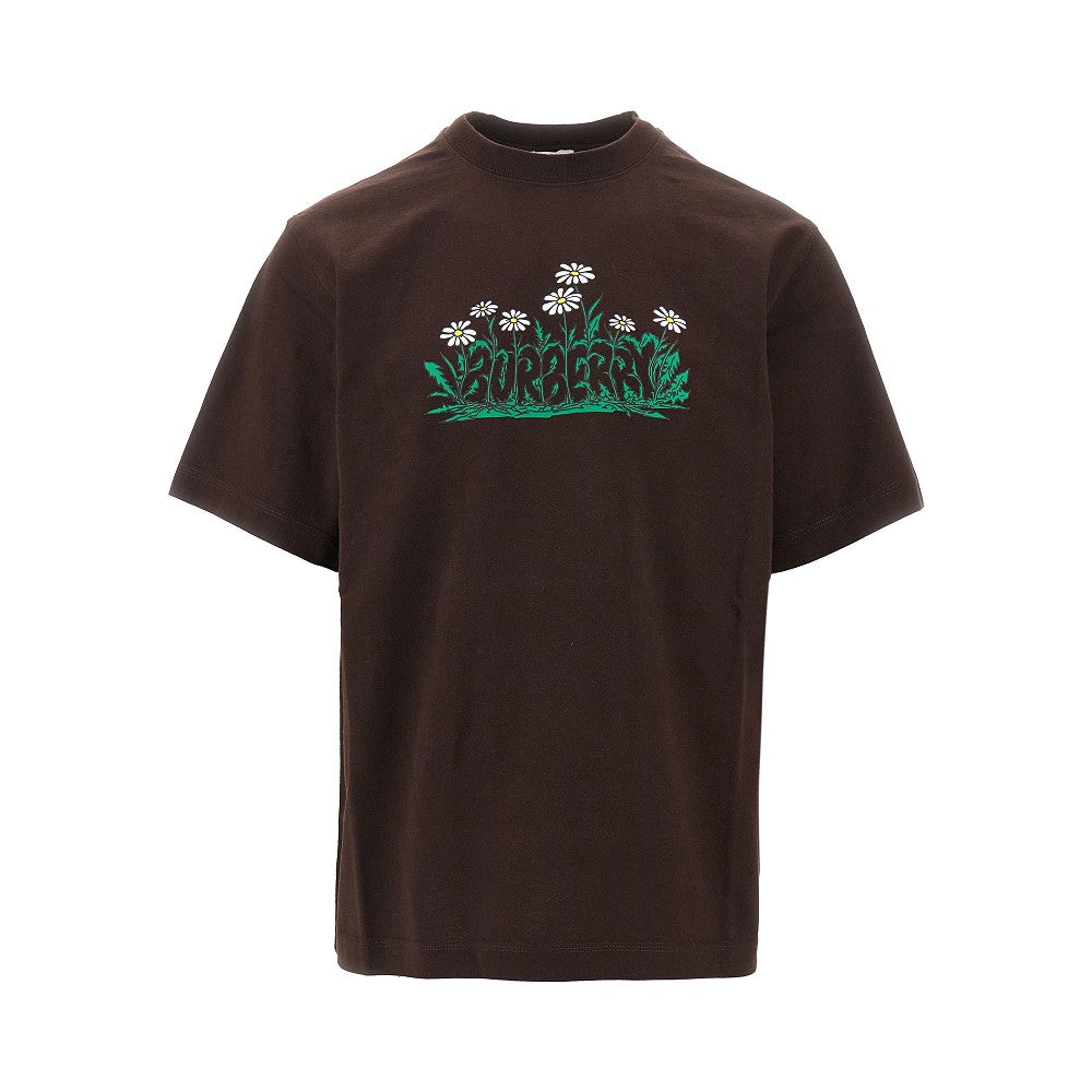 T-shirt con stampa logo floreale