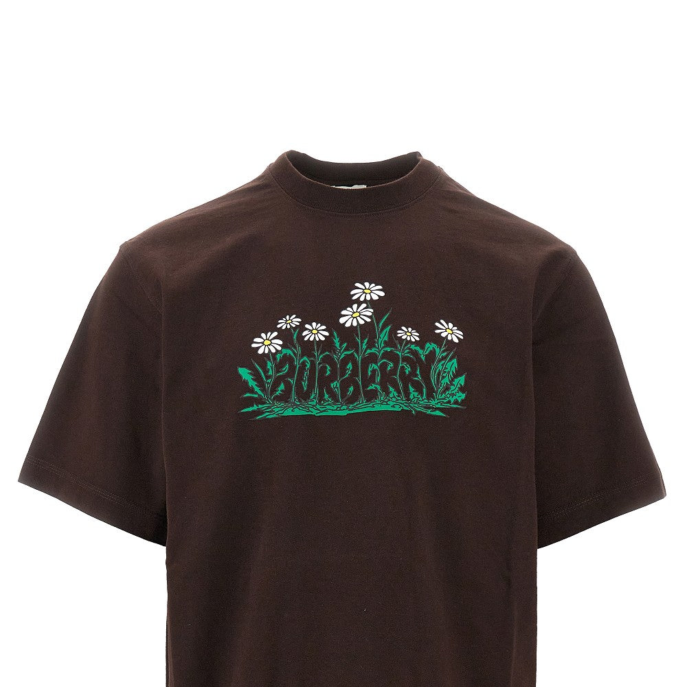 T-shirt con stampa logo floreale