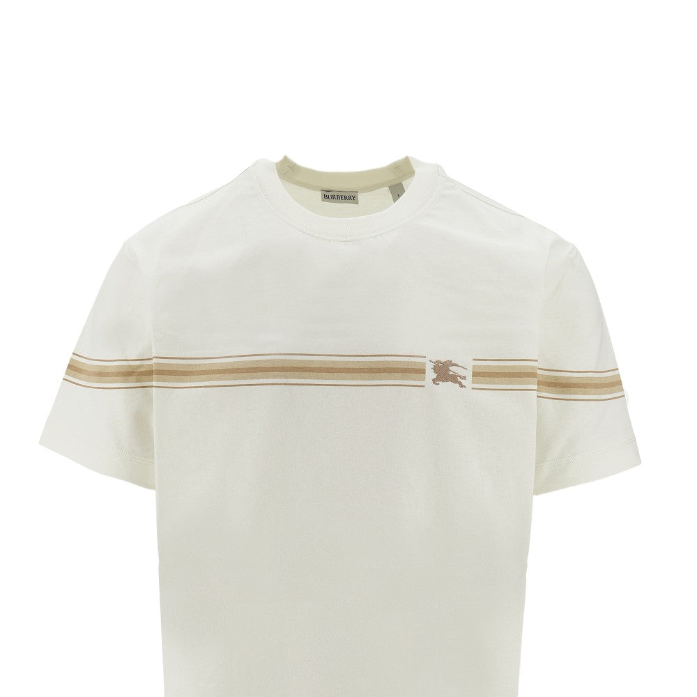 T-shirt con riga e ricamo EKD