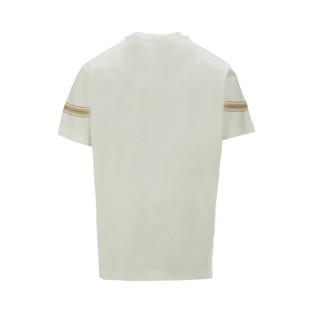 T-shirt con riga e ricamo EKD