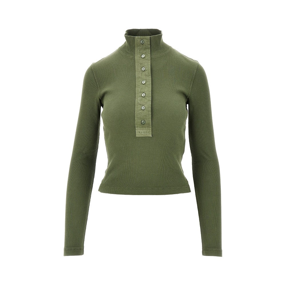 Top in cotone a costine