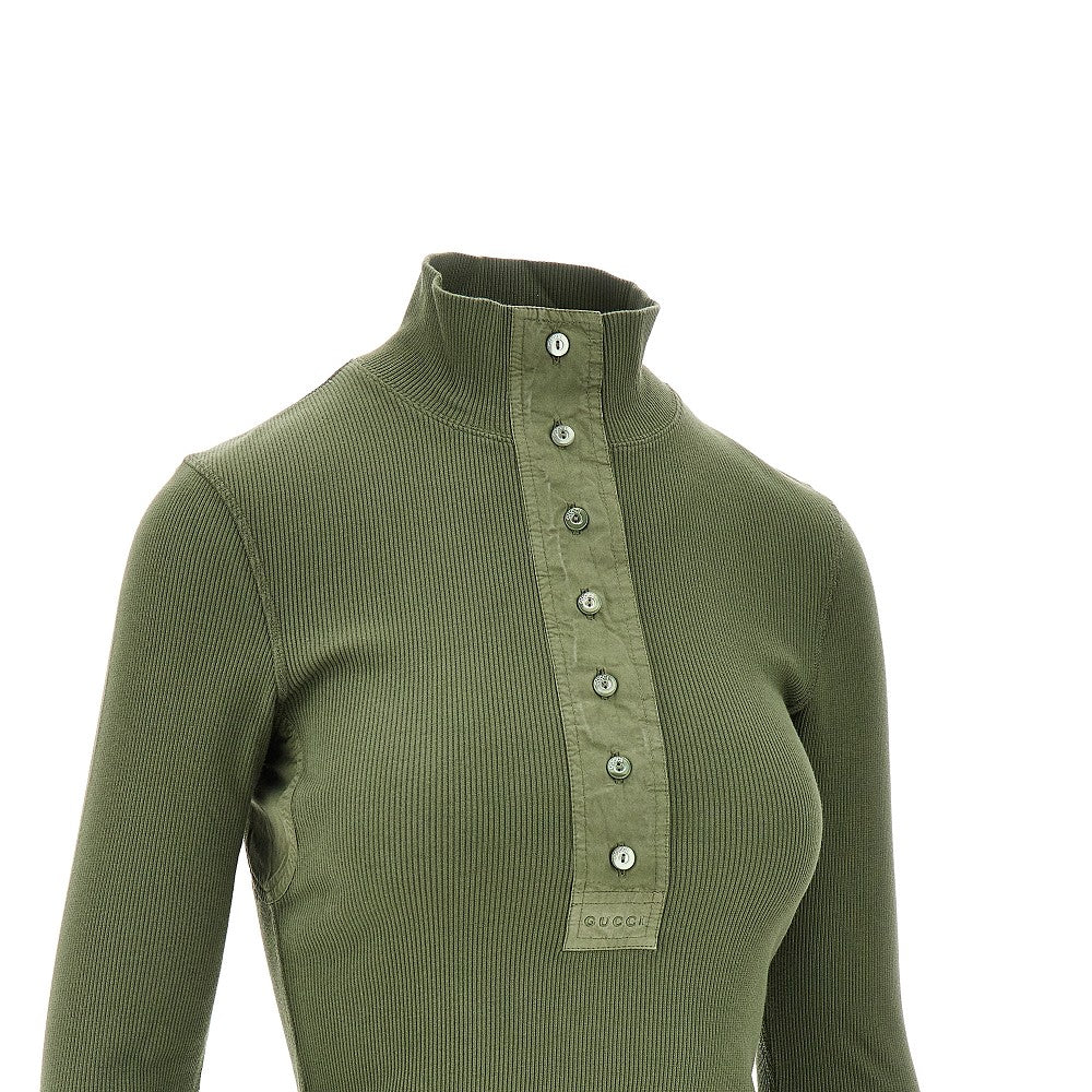 Top in cotone a costine