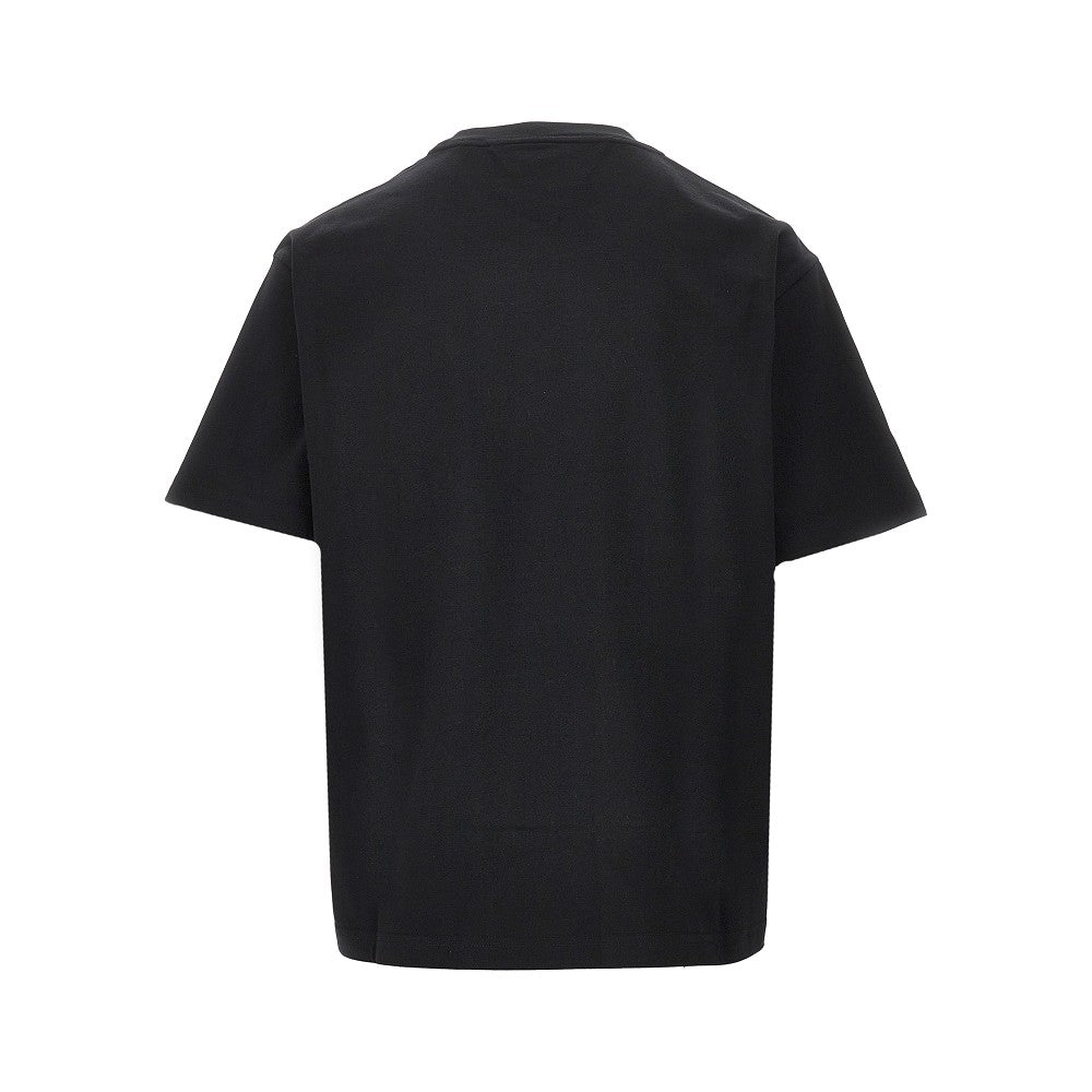 T-shirt in cotone Pima con patch in suede