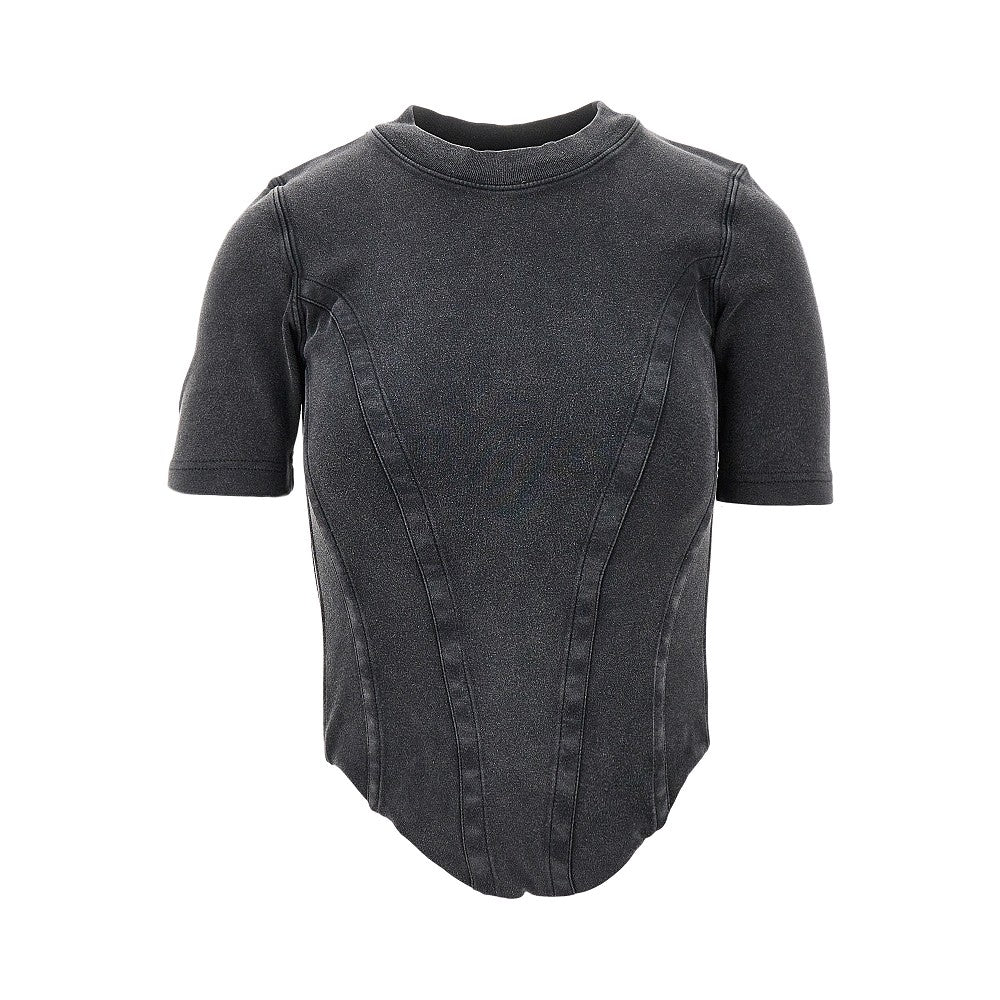 T-shirt Bustier in jersey slavato