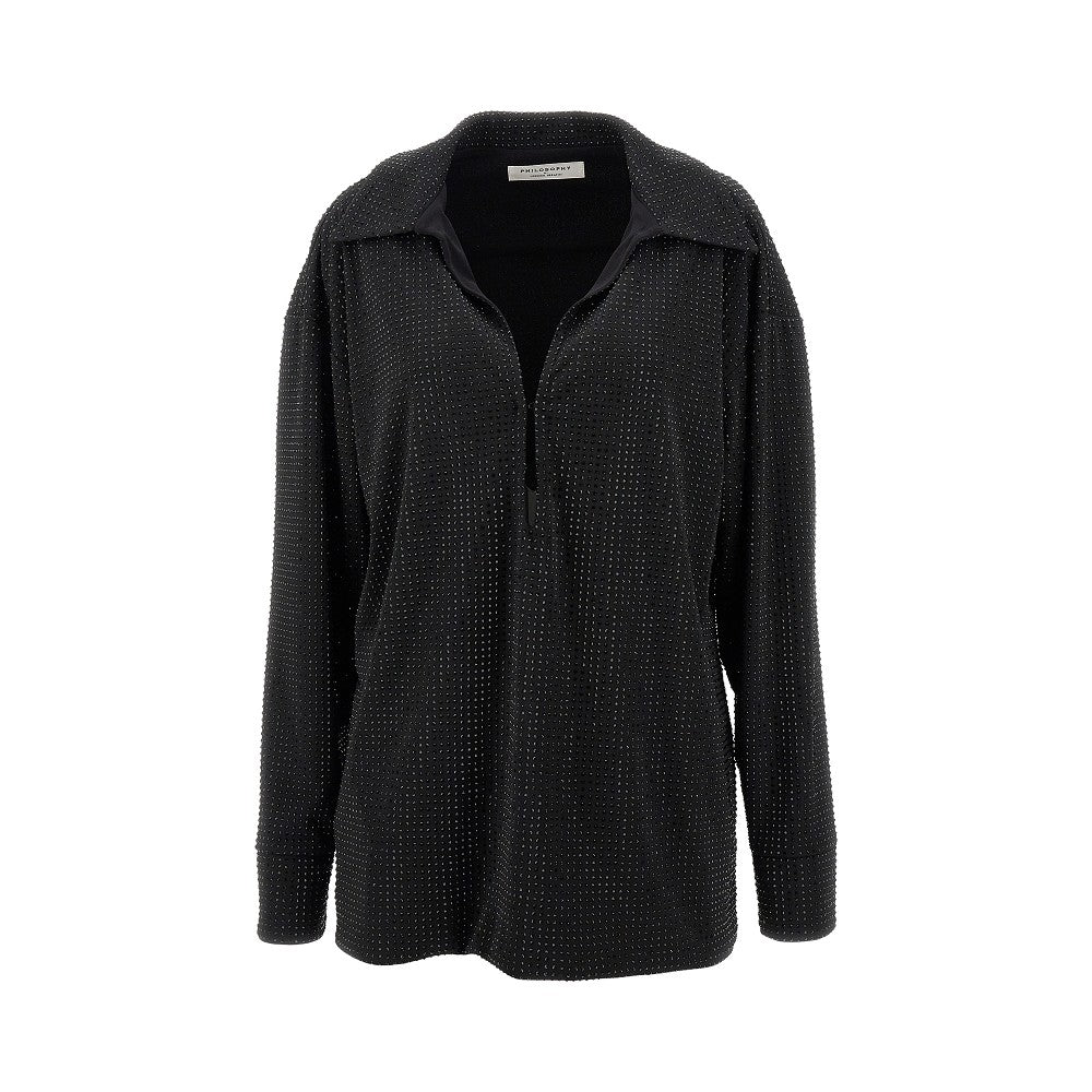 Blusa oversize con strass