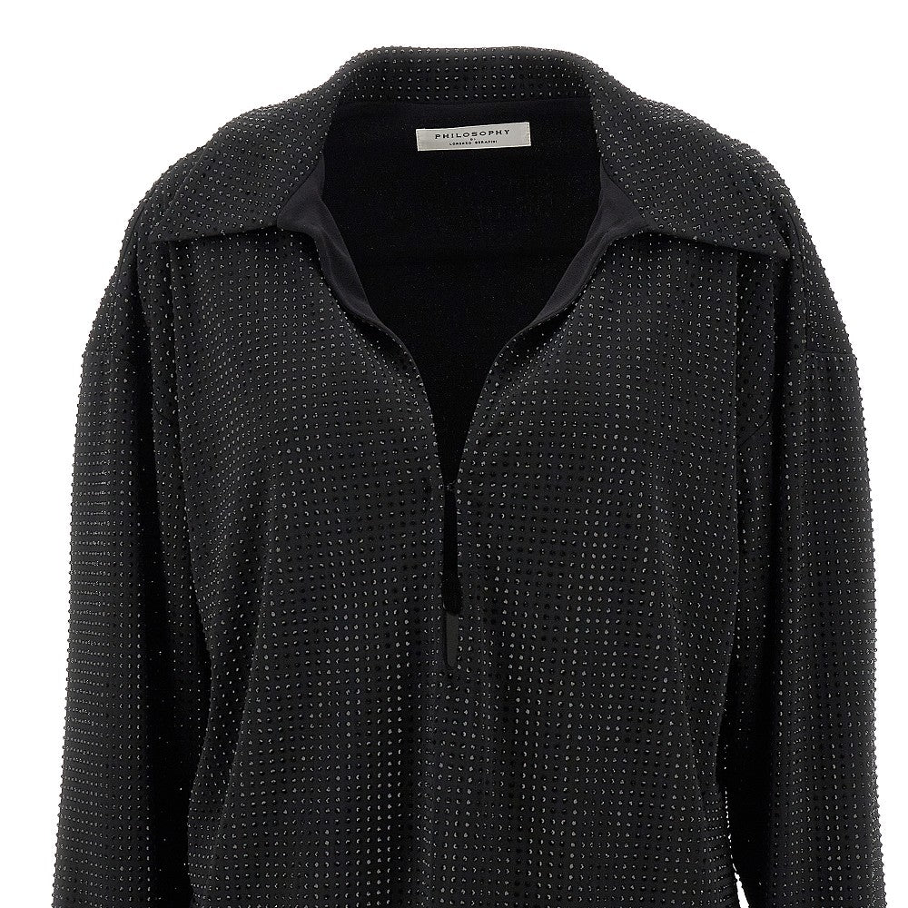 Blusa oversize con strass