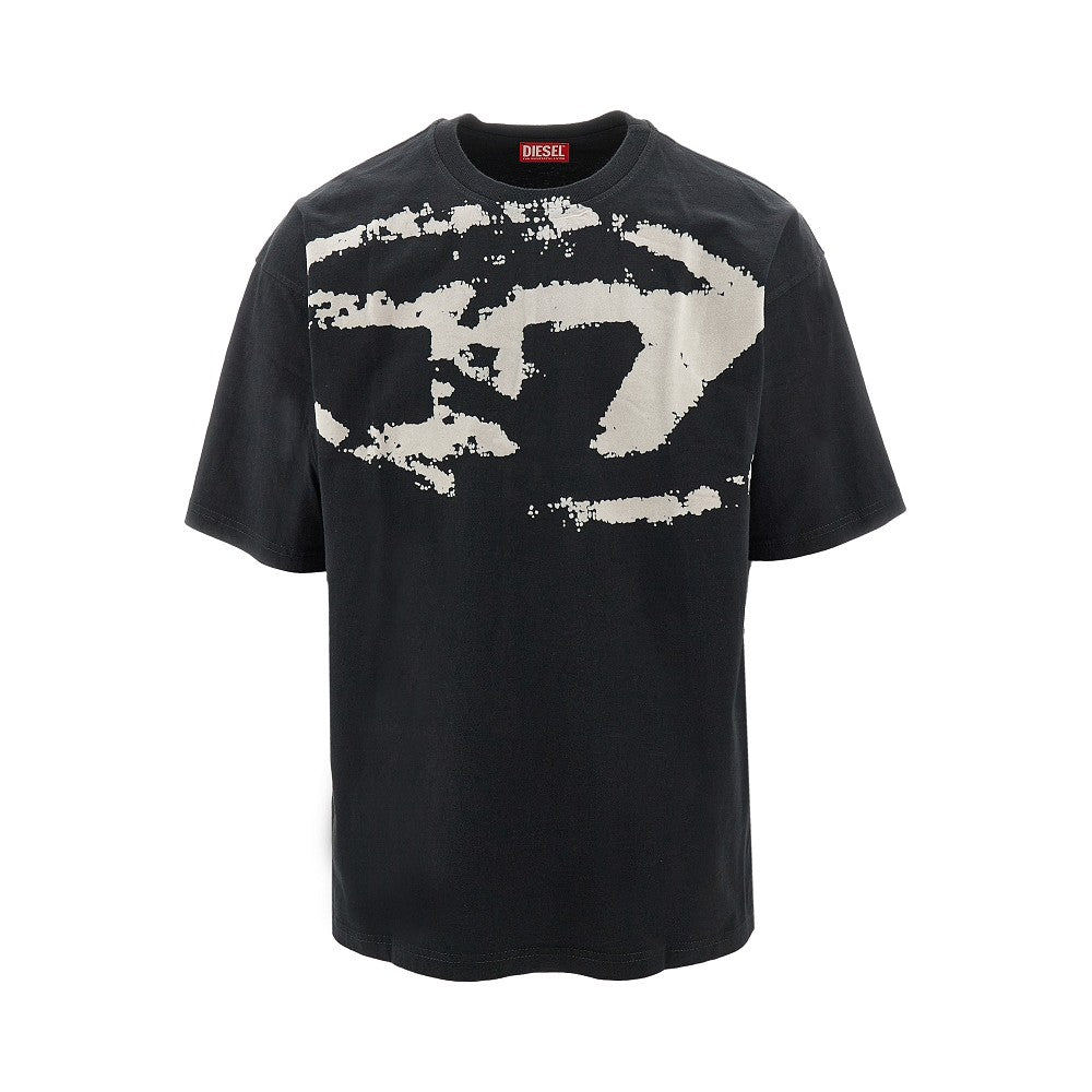T-shirt con logo Oval D floccato