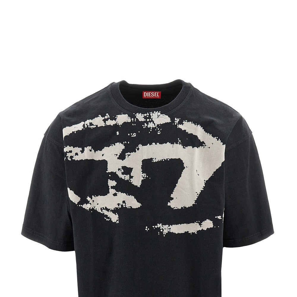 T-shirt con logo Oval D floccato