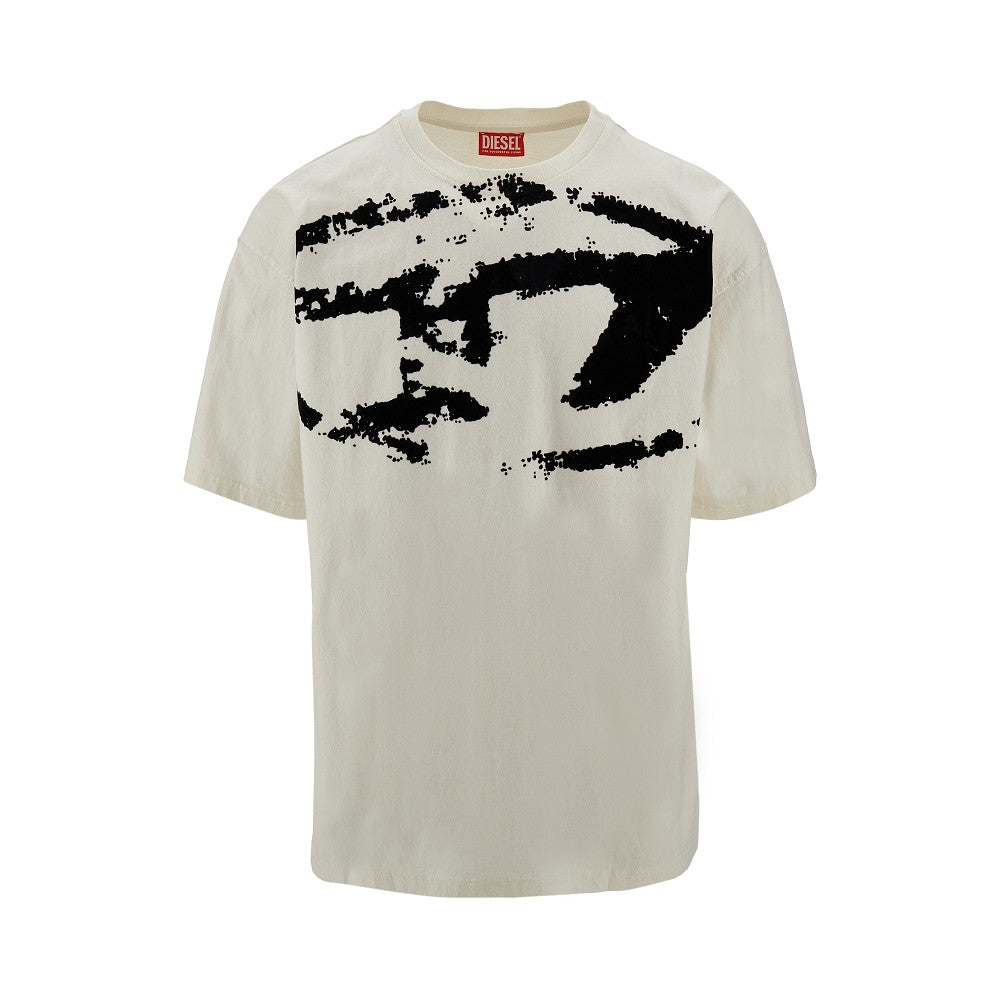 T-shirt con logo Oval D floccato