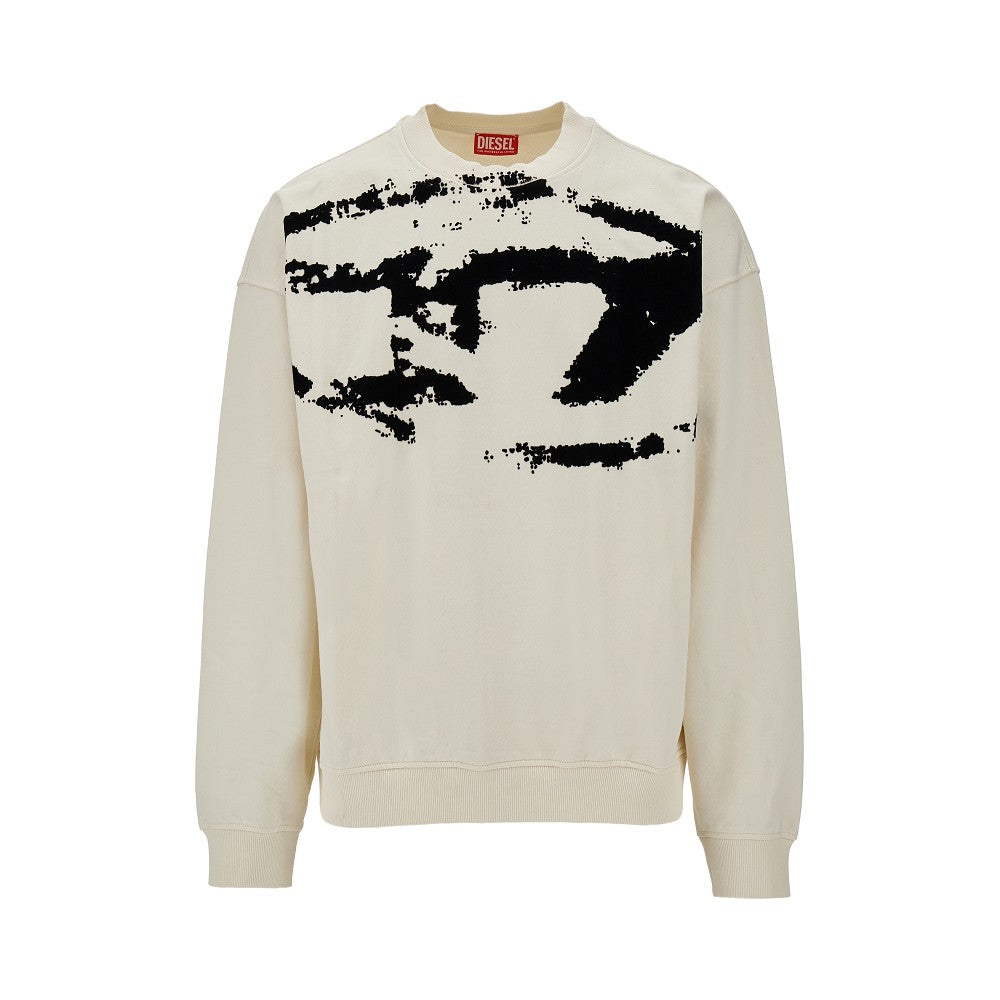Flocked Oval D logo crewneck swetshirt