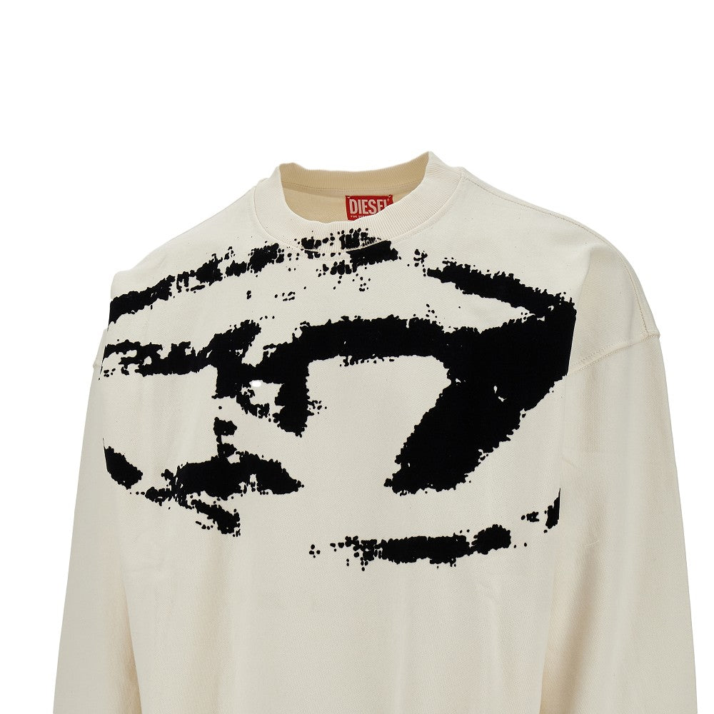 Flocked Oval D logo crewneck swetshirt