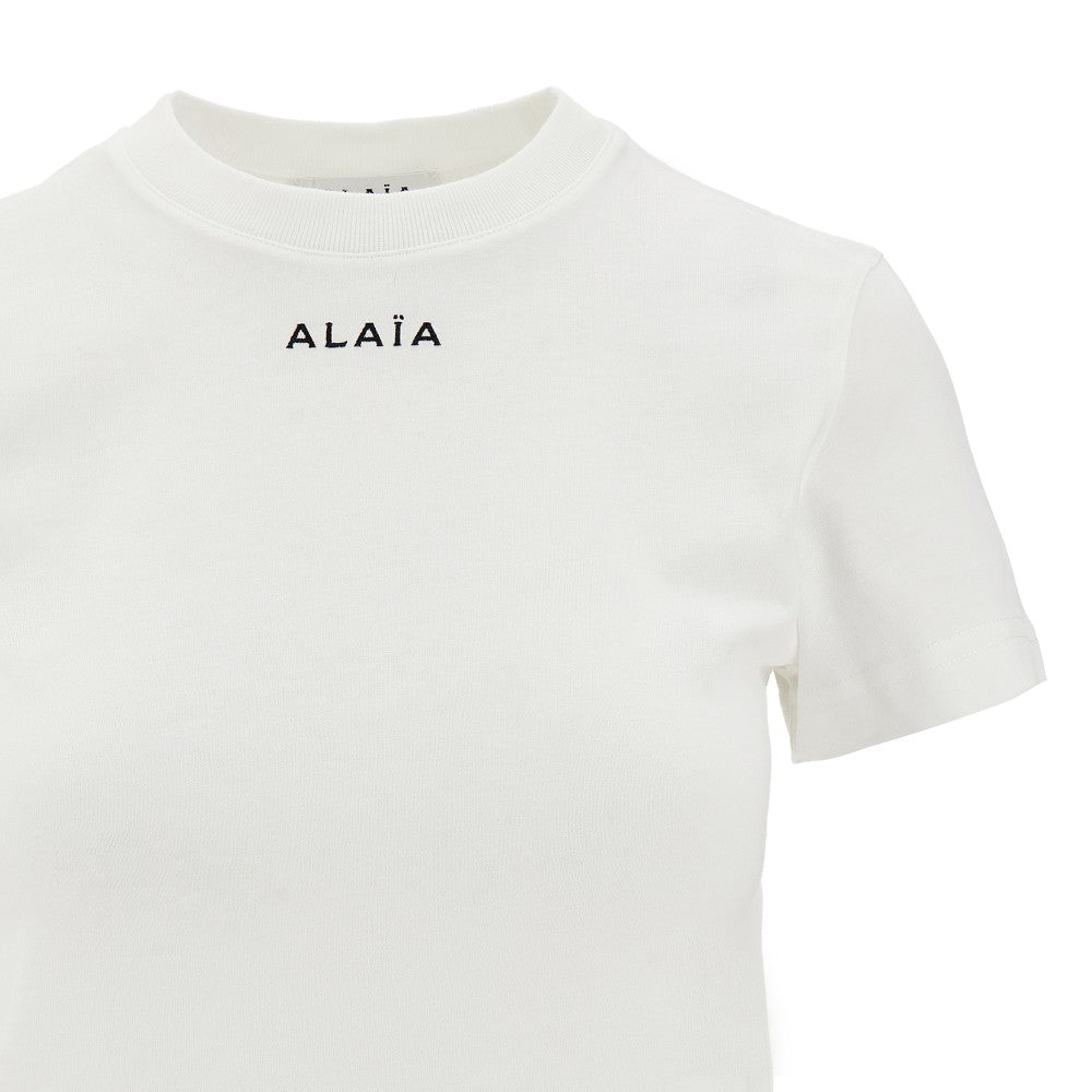 Logo embroidery fitted T-shirt