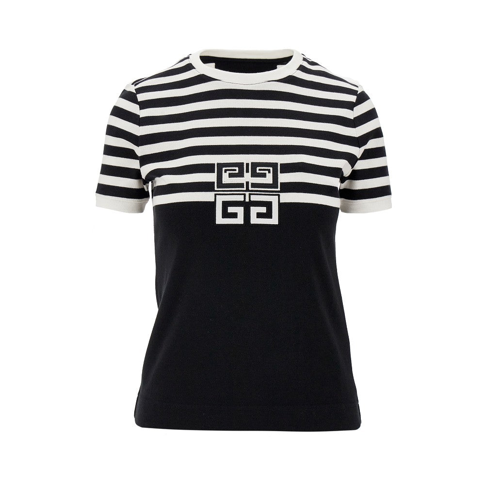 T-shirt '4G' in cotone a righe