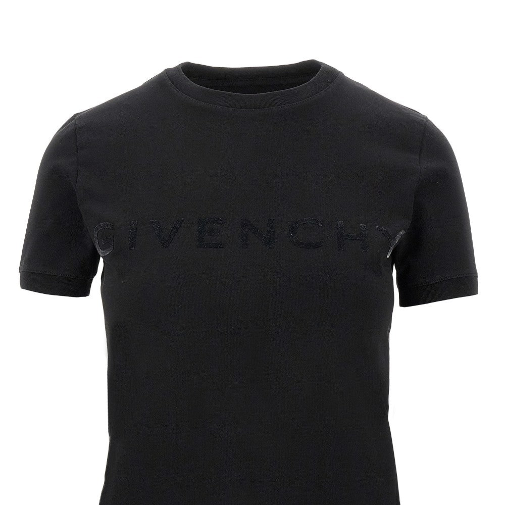 T-shirt con logo floccato