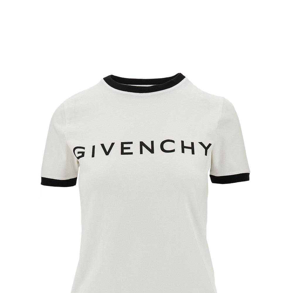 T-shirt in jersey stretch con logo