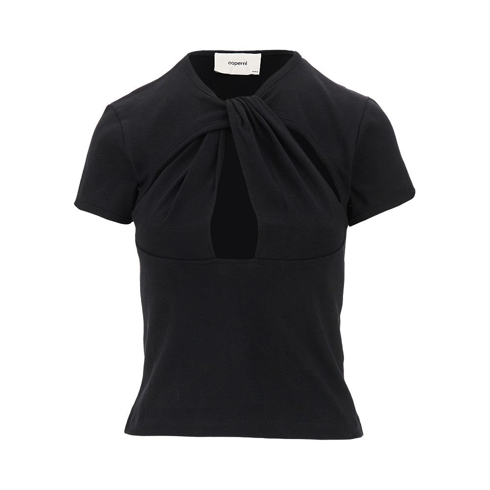 Jersey t-shirt with cut-out details