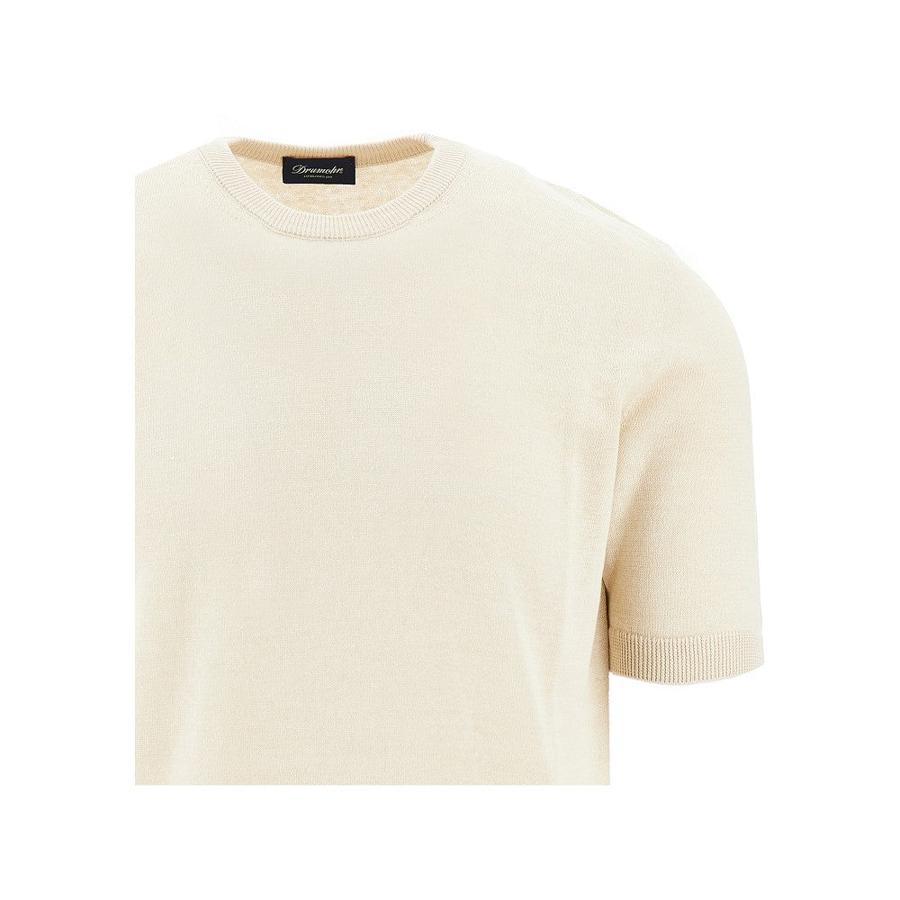 T-shirt in maglia di misto lino