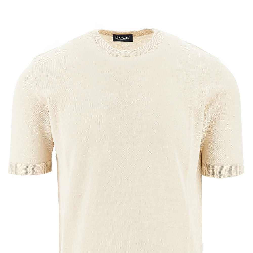 T-shirt in maglia di misto lino