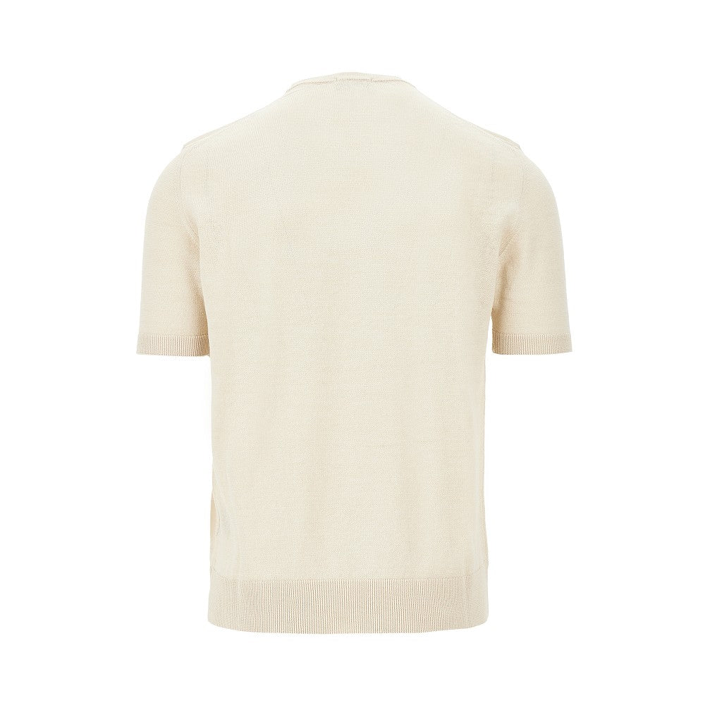 T-shirt in maglia di misto lino
