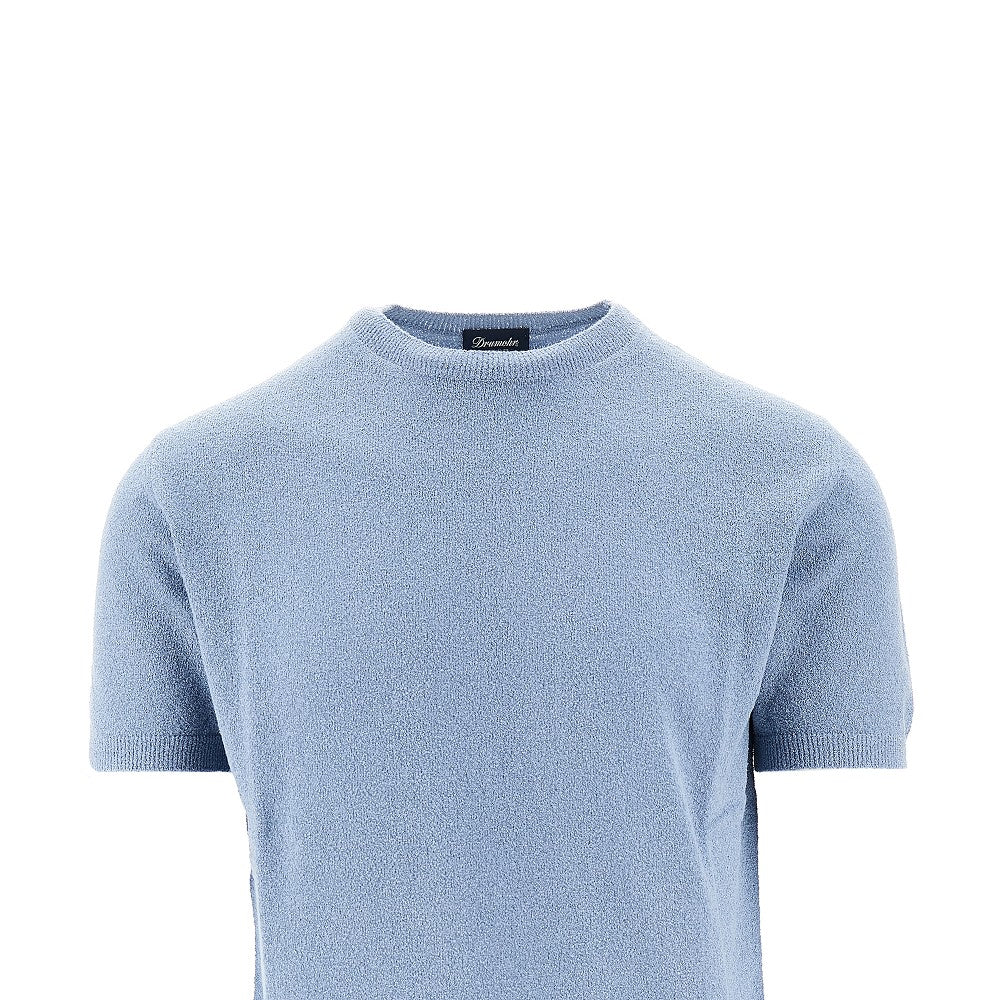 Terry-effect knitted T-shirt