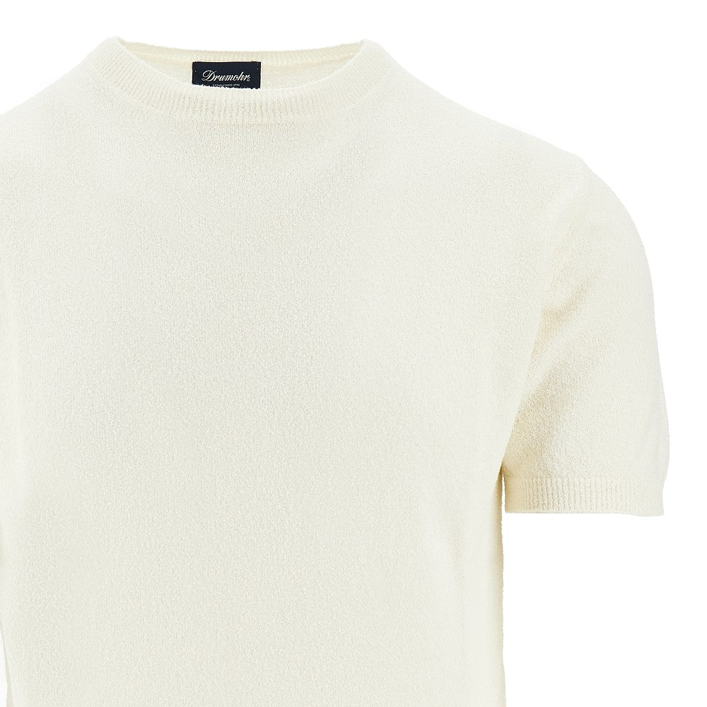 Terry-effect knitted T-shirt