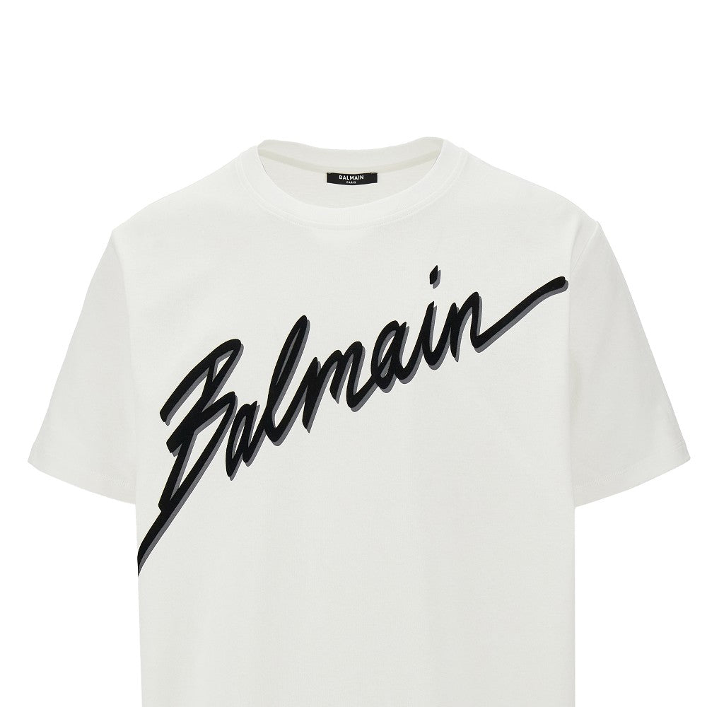 T-shirt con firma floccata
