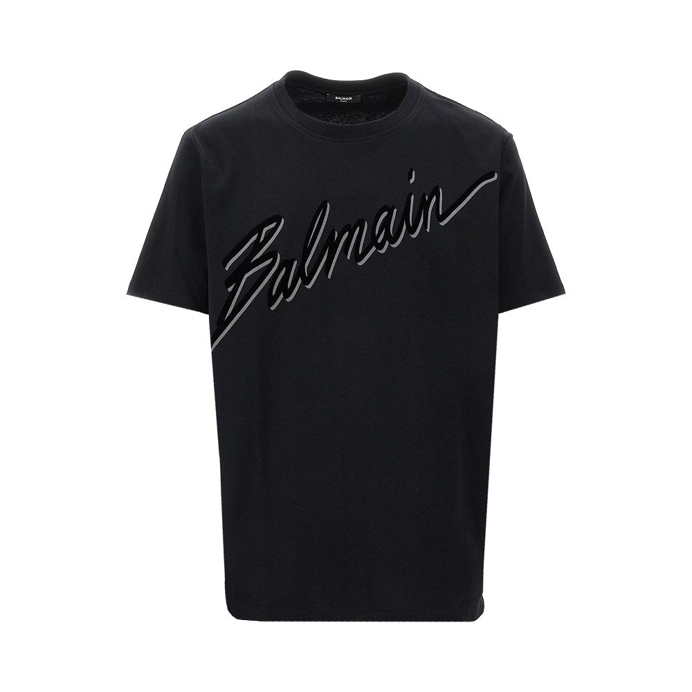 T-shirt con firma floccata