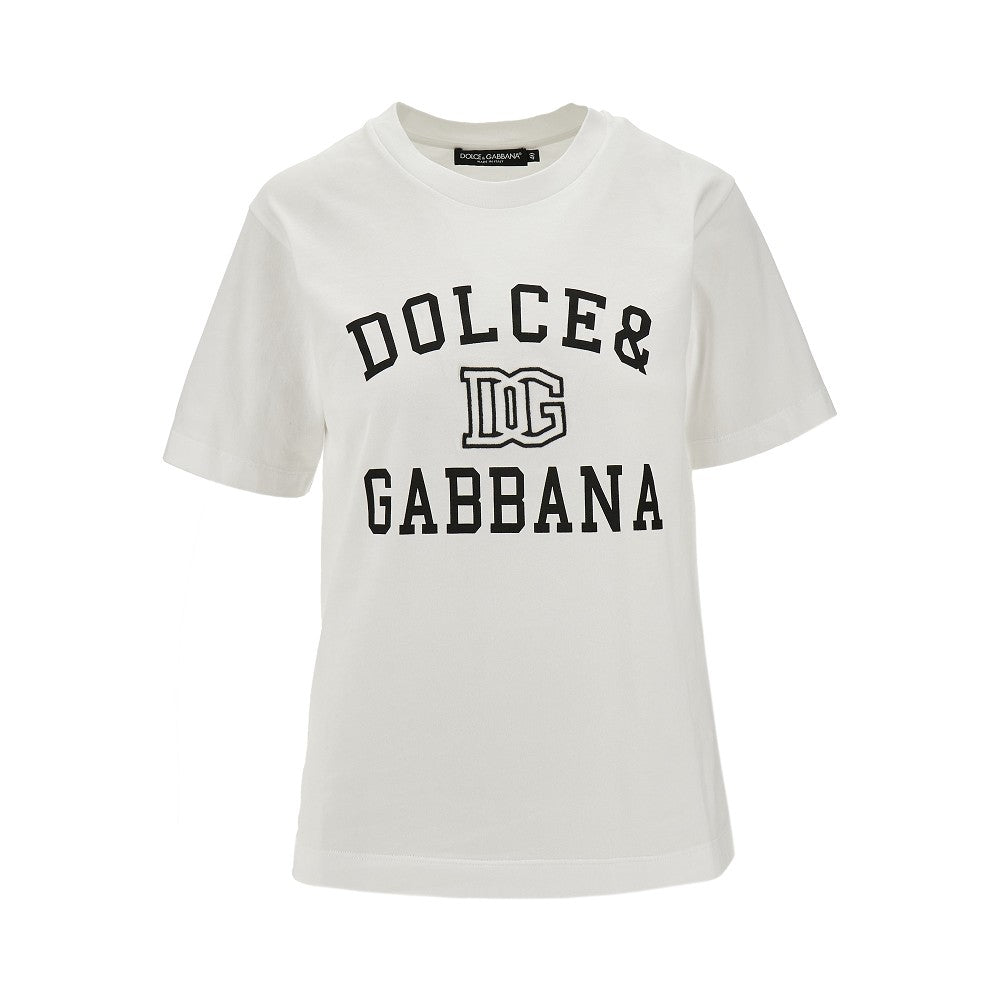 T-shirt con stampa e ricamo