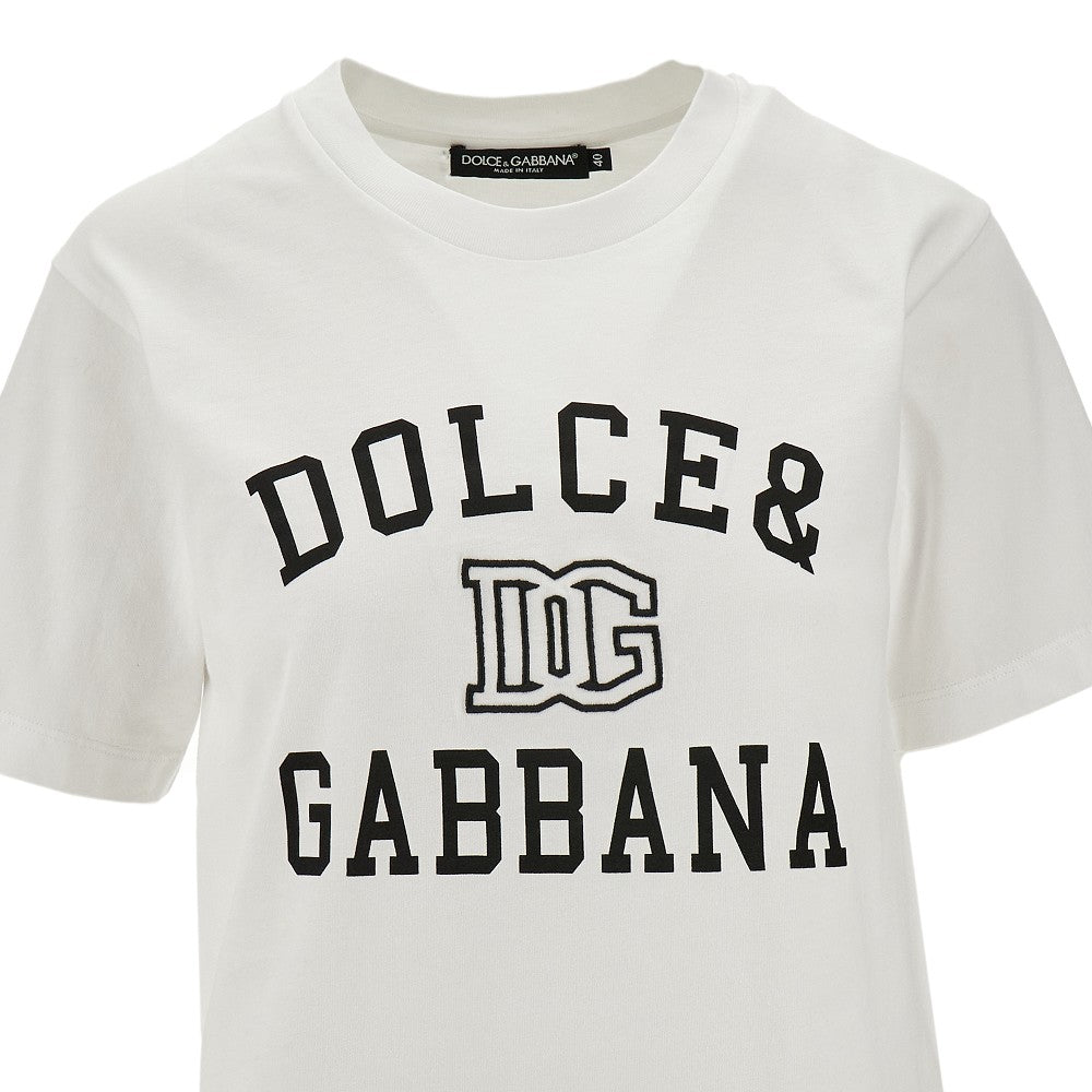 T-shirt con stampa e ricamo