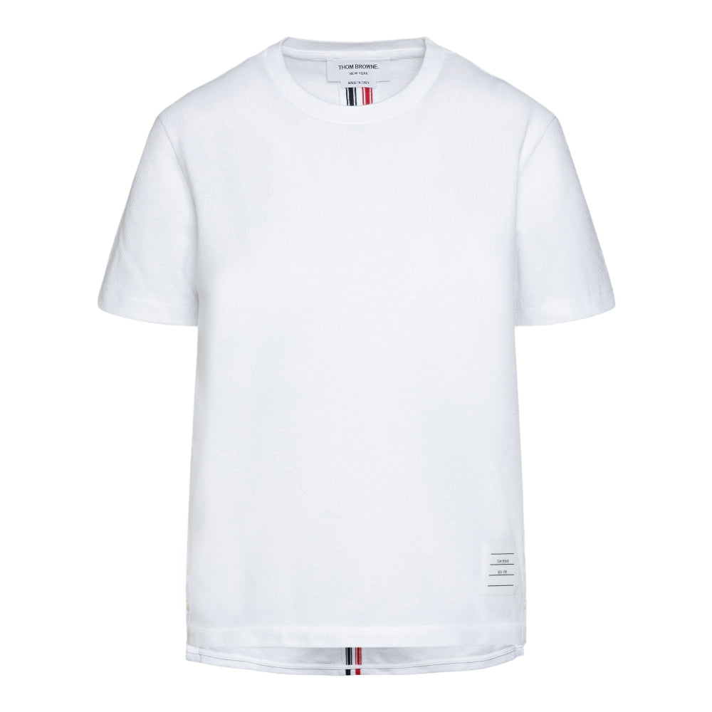 Piqué T-shirt with striped inlay