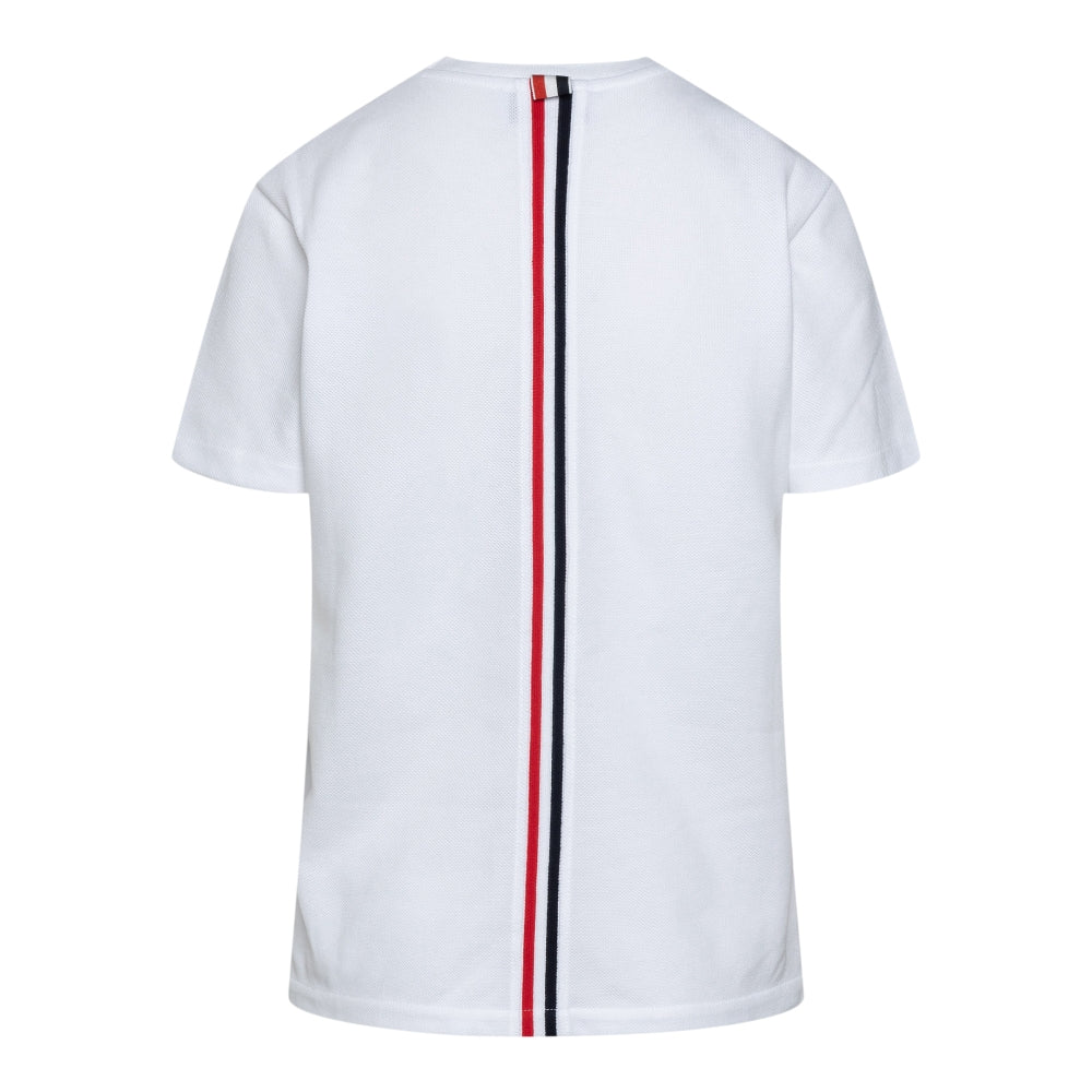 Piqué T-shirt with striped inlay