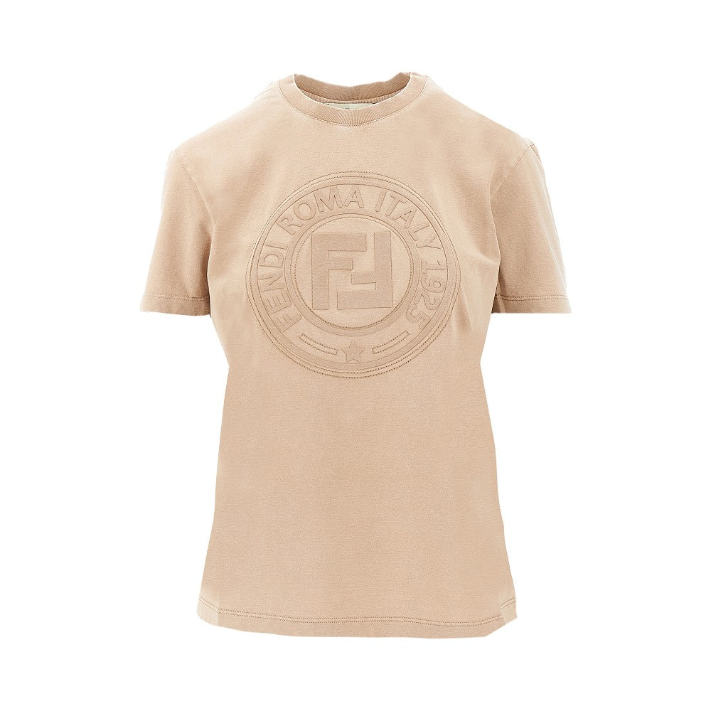 T-shirt con logo goffrato