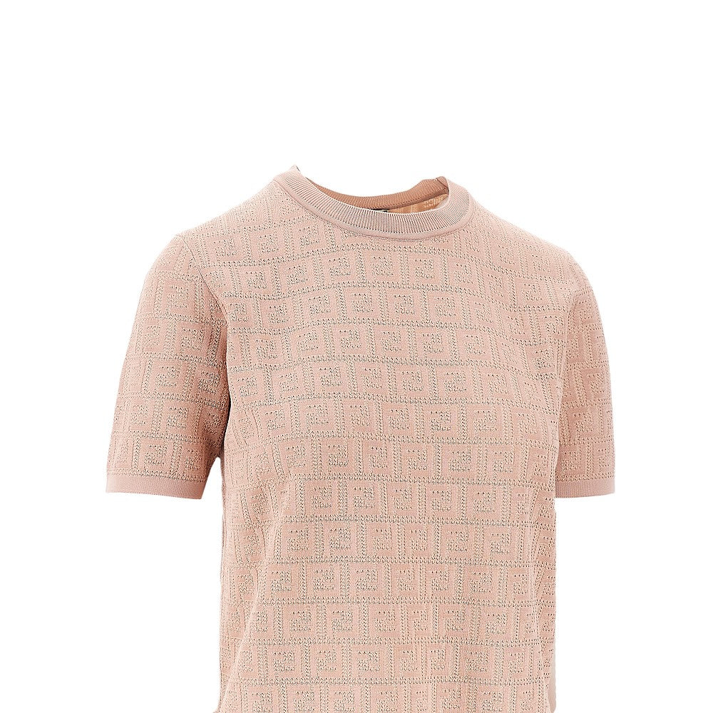 T-shirt in maglia jacquard FF